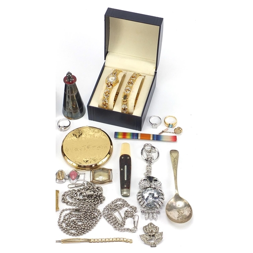 1811 - Objects including pocket watches, Butler & Wilson style keyring and compact