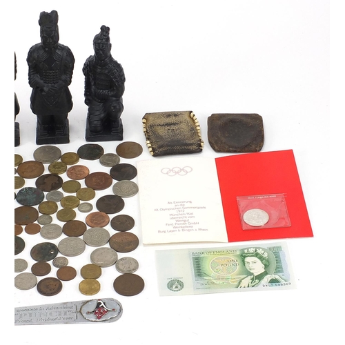 1870 - Sundry items including coinage and a Punch letter opener