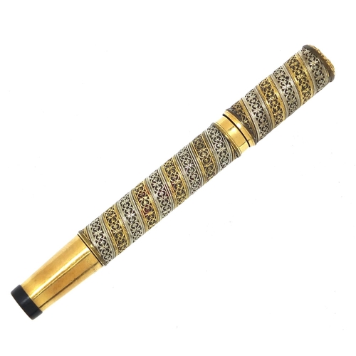 1806 - Waterman's gold plated fountain pen with retractable 14ct gold nib