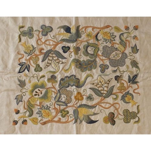 107 - Large Arts & Crafts textile embroidered with flowers, 238cm x 203cm