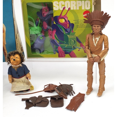 2022 - Vintage and later toys including Steiff, Marx Gold Knight and Marx Western Range horse