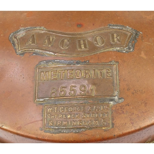 342 - Meteorite anchor copper and brass ship's lantern with W T George & Co plaque numbered 85591, 32cm hi... 