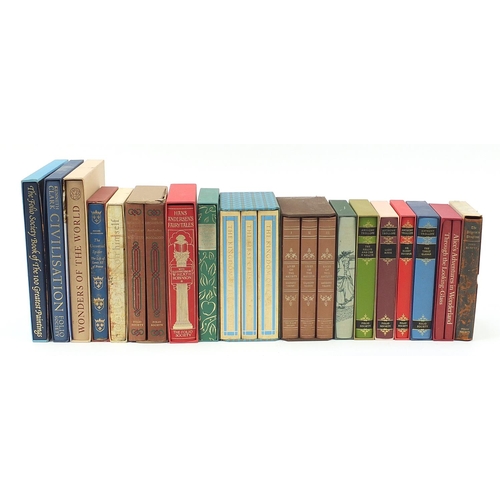 1916 - Folio Society hardback books with slip cases including The Decameron, Wonders of the World and The K... 