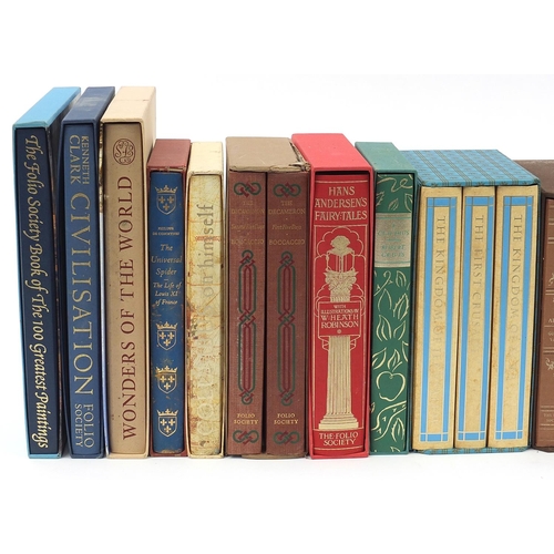 1916 - Folio Society hardback books with slip cases including The Decameron, Wonders of the World and The K... 