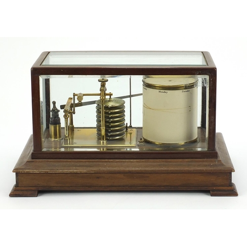 338 - Short & Mason, mahogany brass Stormograph barograph housed in a glazed mahogany case, made for C Wer... 