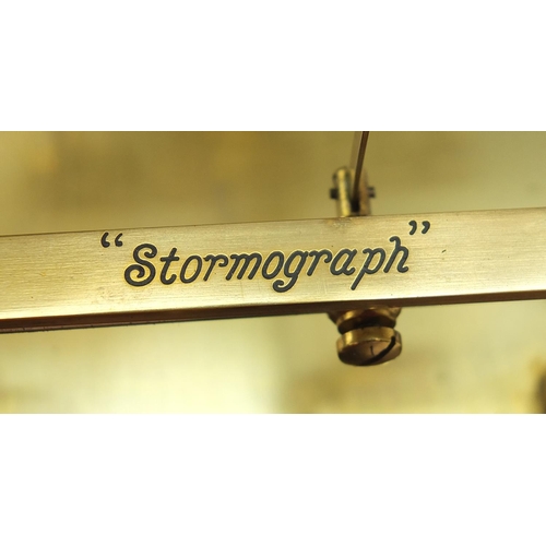 338 - Short & Mason, mahogany brass Stormograph barograph housed in a glazed mahogany case, made for C Wer... 