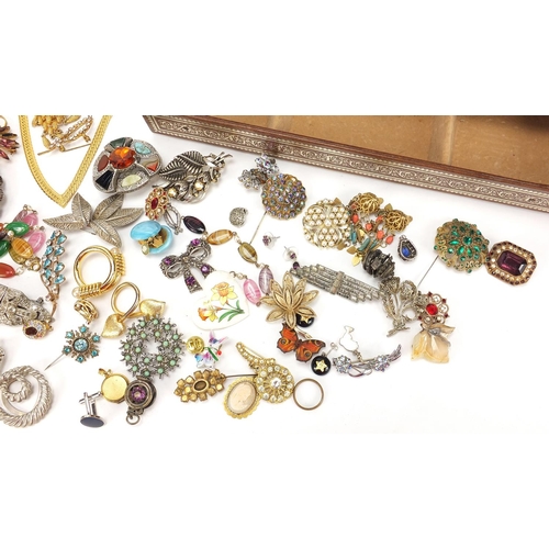 1880 - Vintage and later costume jewellery including earrings, bracelets, necklaces and an erotic wristwatc... 