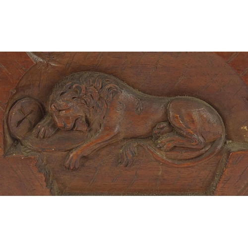 30 - 19th century Continental memorial carving of the Lion of Lucerne, 16cm x 12.5cm