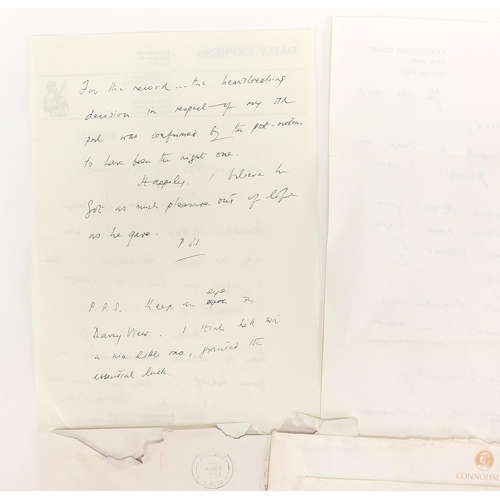 2014 - Two horseracing interest hand written letters from Peter O'Sullivan CBE, one on Daily Express headed... 