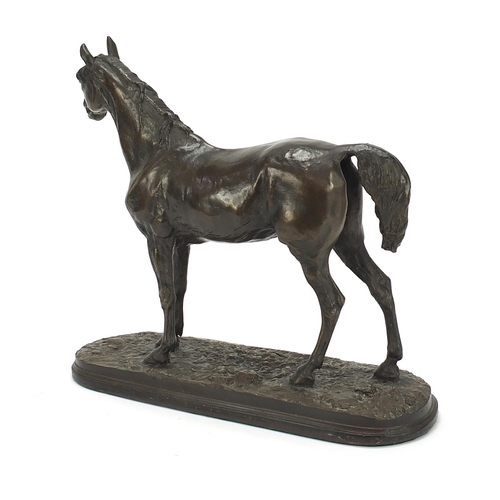 1900 - Large modern bronzed study of a horse, 35cm wide