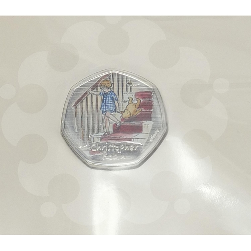 1732 - Three Royal Mint Classic Pooh coloured fifty pence pieces