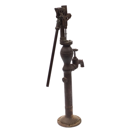 1767 - Victorian design cast iron water pump, 127cm high