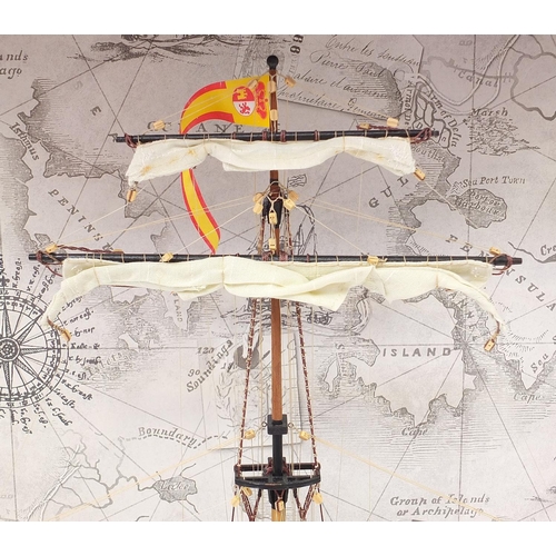 1764 - Cross section model of the Spanish Santisima Trinidad ship that was captured at The Battle Of Trafal... 