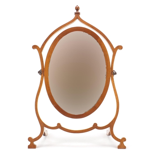 1785 - Victorian style walnut swing mirror, 53cm high