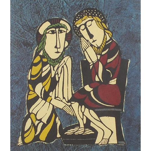 2131 - Sadao Watanabe - The Visitation, The Nativity and Christ Washing Peter's Feet, three Japanese style ... 