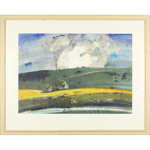 1871 - Bill Day '06 - Sussex landscape, mixed media, details verso, mounted, framed and glazed, 72.5cm x 51... 