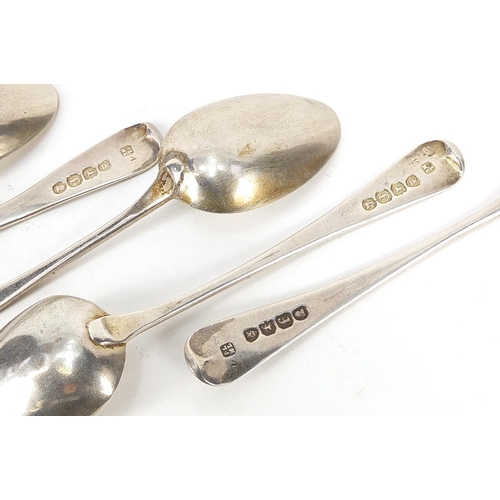 313 - John & Henry Lias, set of six George IV silver teaspoons, 13cm in length, 86.0g