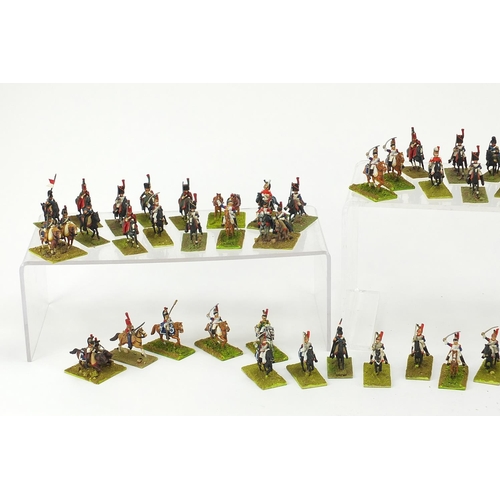 2576 - Collection of military interest hand painted lead cavalry horsemen, each approximately 4.5cm high