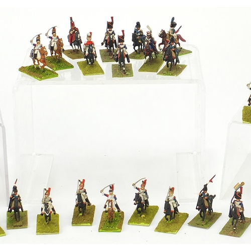 2576 - Collection of military interest hand painted lead cavalry horsemen, each approximately 4.5cm high