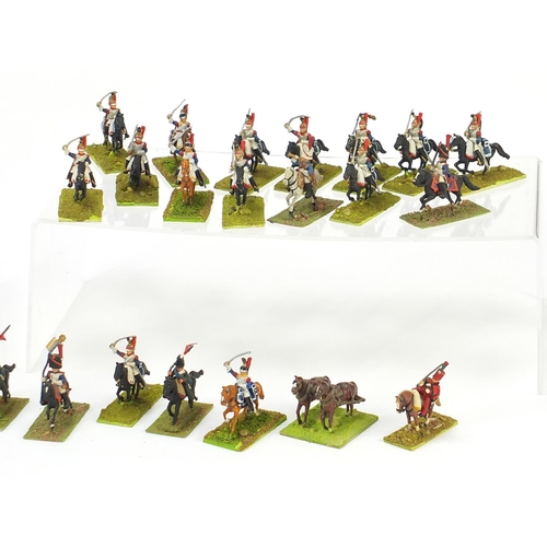 2576 - Collection of military interest hand painted lead cavalry horsemen, each approximately 4.5cm high