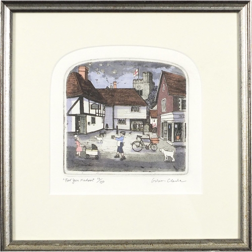 512 - Graham Clarke - For you Madame, pencil signed etching in colour, limited edition 8/150, mounted, fra... 