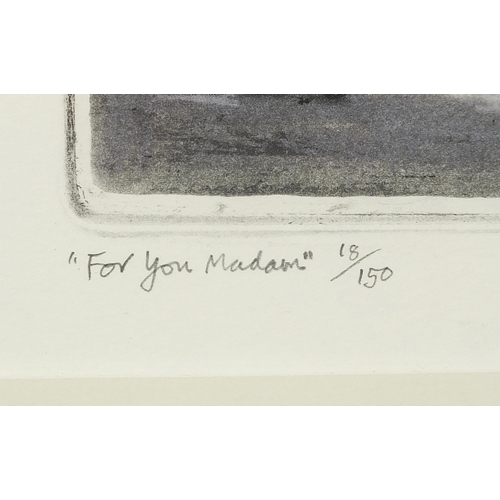 512 - Graham Clarke - For you Madame, pencil signed etching in colour, limited edition 8/150, mounted, fra... 