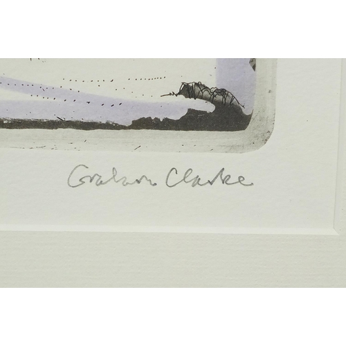 422 - Graham Clarke - Star gazers, pencil signed etching in colour, limited edition 178/300, mounted, fram... 