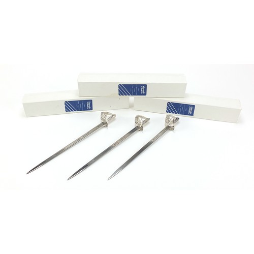 29 - Three Wilkinson Sword letter openers with boxes, each 22cm in length