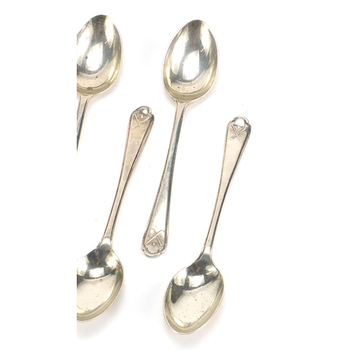 204 - Walker & Hall, set of six silver golfing interest teaspoons, Sheffield 1933, 11cm in length, 81.0g