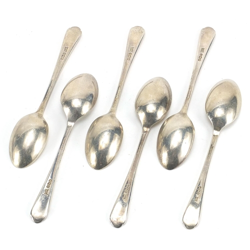 204 - Walker & Hall, set of six silver golfing interest teaspoons, Sheffield 1933, 11cm in length, 81.0g