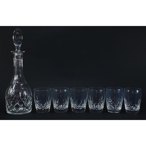 2092 - Set of six cut glass drinking glasses and a decanter, the largest 36.5cm high