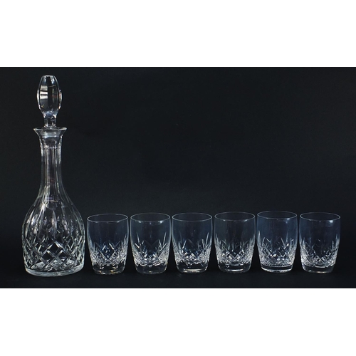 2092 - Set of six cut glass drinking glasses and a decanter, the largest 36.5cm high