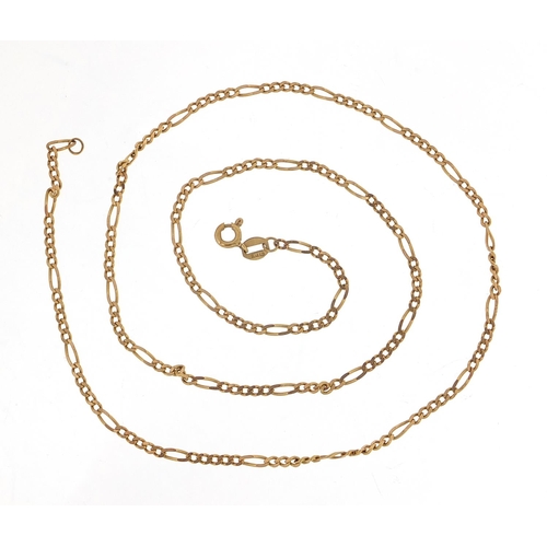 493 - 9ct gold Figaro link necklace, 46cm in length, 4.0g