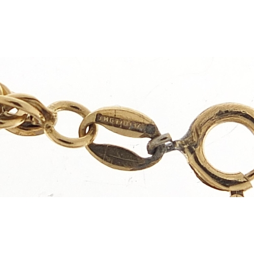 735 - 9ct gold rope twist bracelet, 16cm in length, 2.1g