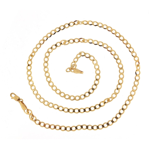 795 - 9ct gold curb link necklace, 50cm in length, 5.7g