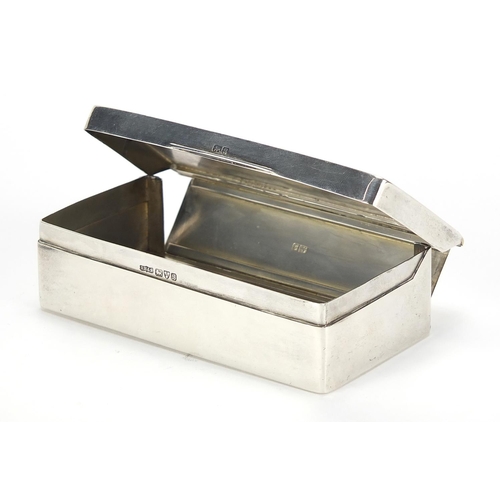 84 - Andrew Barrett & Sons, Edward VII silver sandwich box, Chester 1902, 3cm high x 11.5cm W x 5.5cm D, ... 