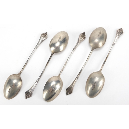 1115 - James Deakin & Sons, five Victorian silver teaspoons, Sheffield 1898, 11cm in length, 41.4g