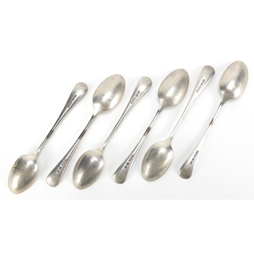 584 - Joseph Rodgers & Sons, set of six George V silver teaspoons, Sheffield 1912, 11cm in length, 86.0g