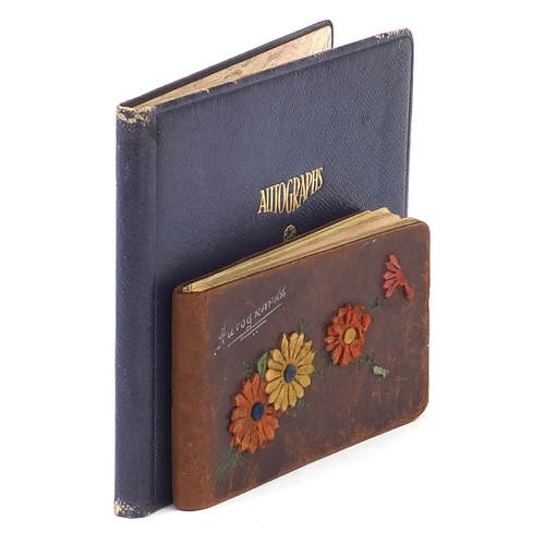 2549 - Two early 20th century autograph albums containing signatures and annotations including Gracie Field... 