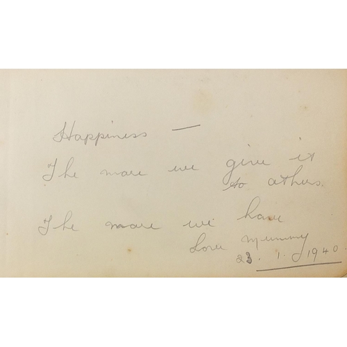 2549 - Two early 20th century autograph albums containing signatures and annotations including Gracie Field... 