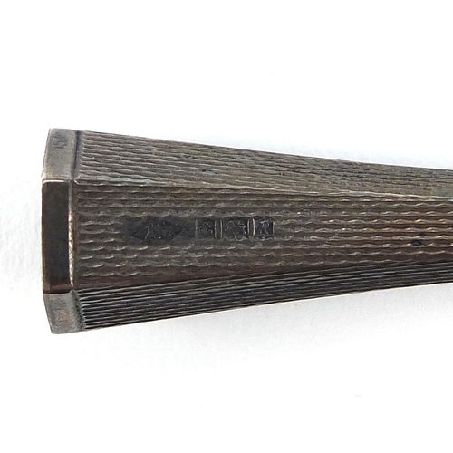 108 - Alfred Dunhill & Sons, hexagonal silver cigarette holder, Birmingham 1966, 10cm in length, 6.4g