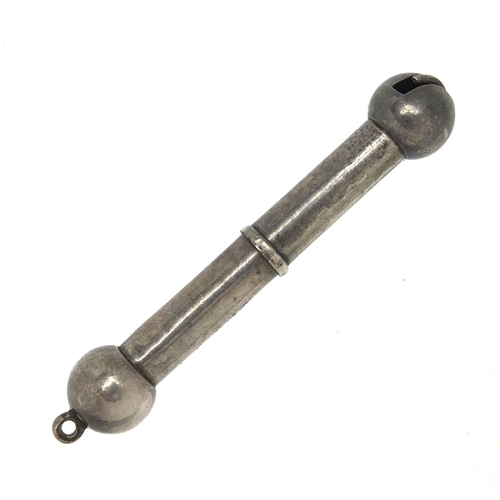 792 - Victorian silver propelling button hook, Birmingham 1887, 4.5cm in length when retracted, 5.7g