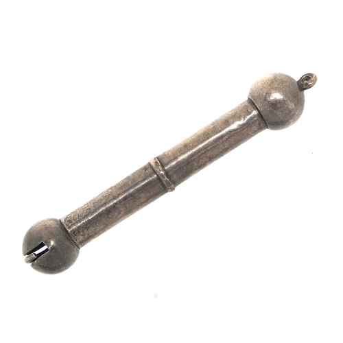 792 - Victorian silver propelling button hook, Birmingham 1887, 4.5cm in length when retracted, 5.7g