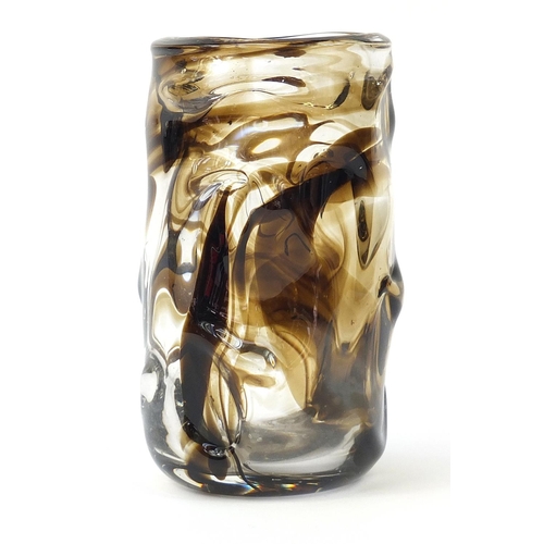 228 - Geoffrey Baxter for Whitefriars, large knobbly glass vase, 26cm high