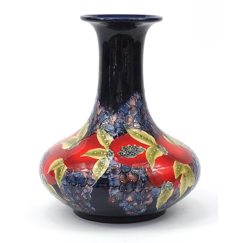 2540 - Large William Moorcroft style vase hand painted with  pomegranate, 42cm high