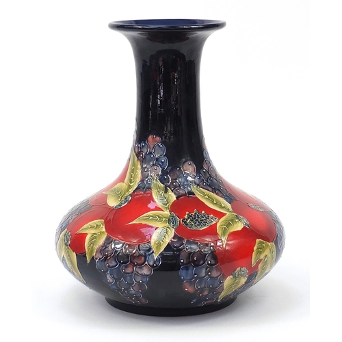 2540 - Large William Moorcroft style vase hand painted with  pomegranate, 42cm high