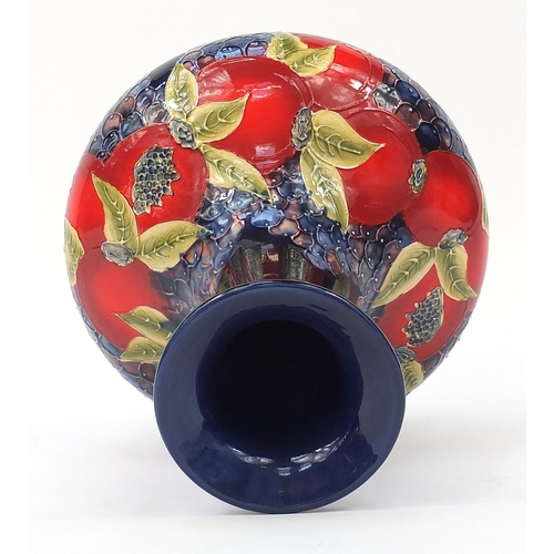 2540 - Large William Moorcroft style vase hand painted with  pomegranate, 42cm high