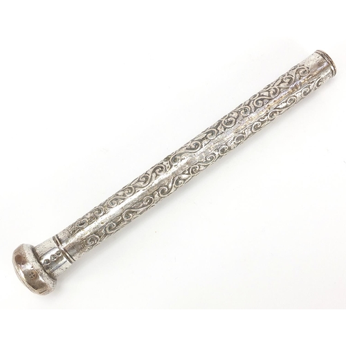 888 - Burmese silver coloured metal walking stick handle, 22cm in length