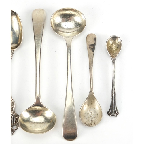 791 - Georgian and later silver and white metal spoons including a pair by William Eley and William Fearn,... 