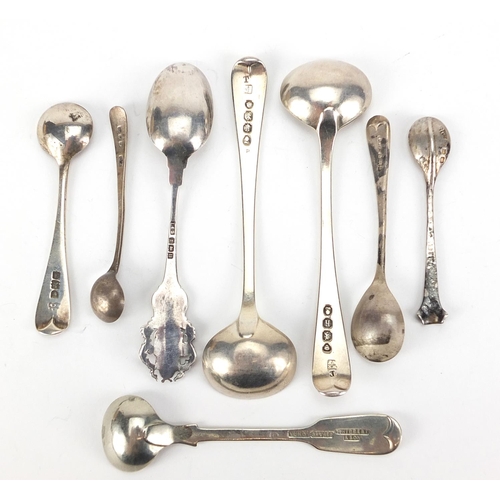 791 - Georgian and later silver and white metal spoons including a pair by William Eley and William Fearn,... 